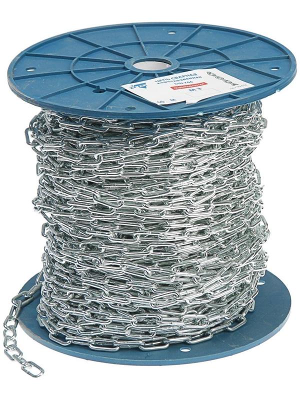 Цепь короткозвенная DIN 766, d=3 мм, в катушке 60 м