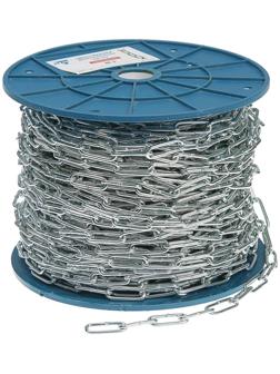 Цепь сварная длиннозвенная DIN 763, d=3 мм, оцинкованная, в катушке 60 м