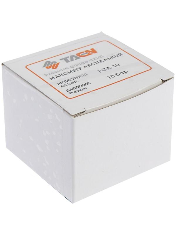 Манометр TAEN, аксиальный, 10 атм, d=50 мм, наружная резьба 1/4