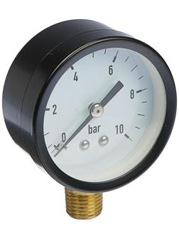 Манометр TAEN, радиальный, 10 атм, d=50 мм, наружная резьба 1/4