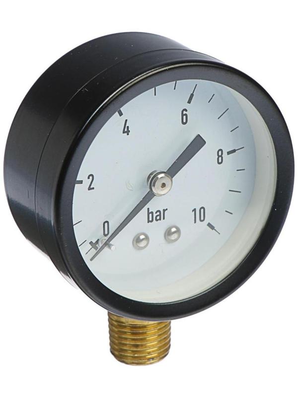 Манометр TAEN, радиальный, 10 атм, d=50 мм, наружная резьба 1/4