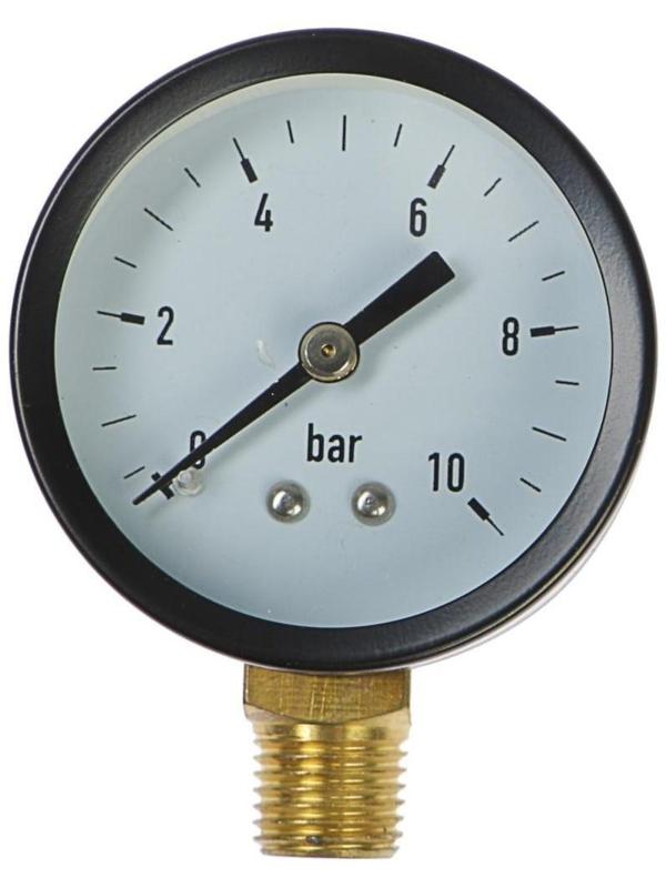 Манометр TAEN, радиальный, 10 атм, d=50 мм, наружная резьба 1/4