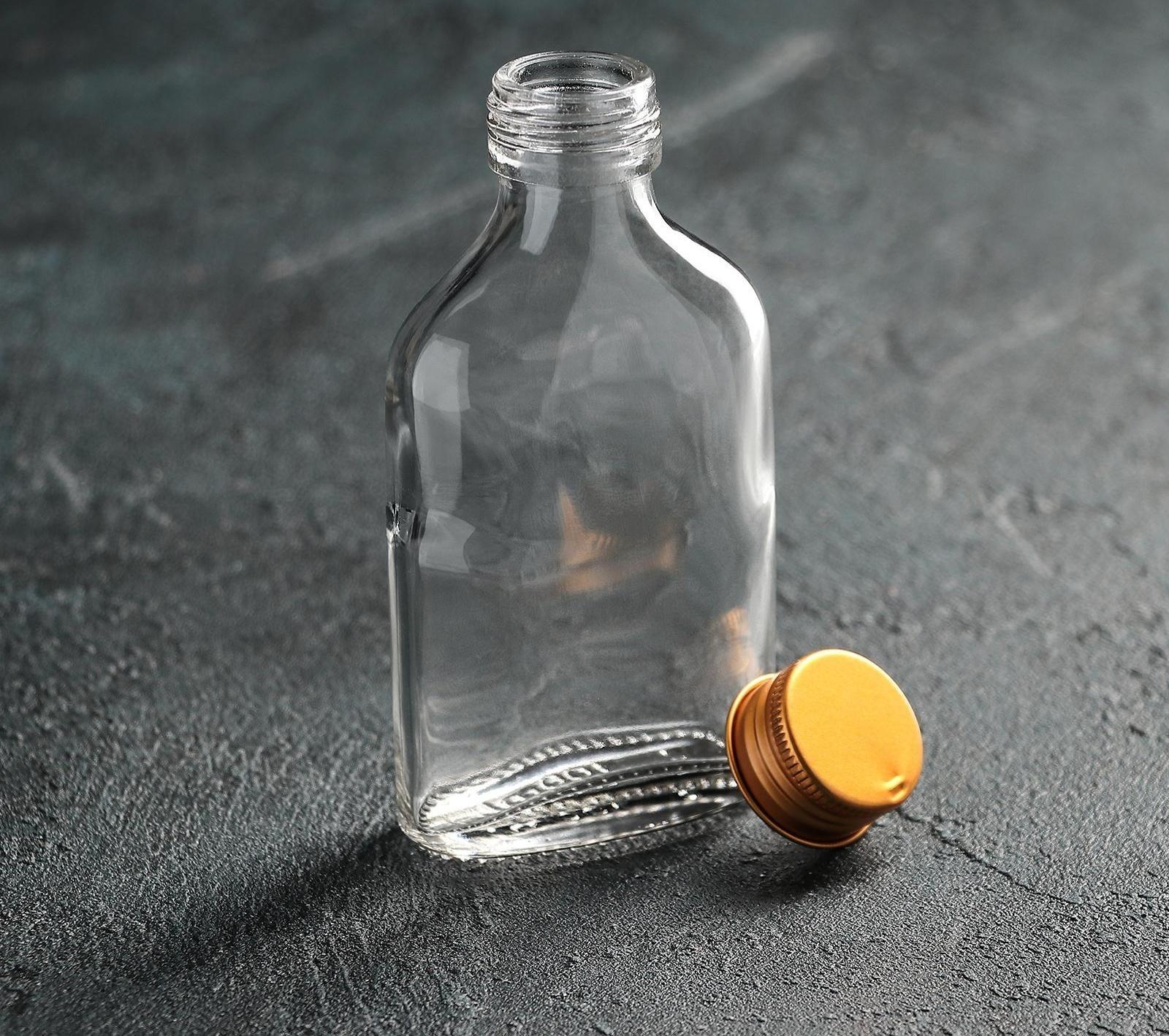 Бутылка стеклянная, 100 мл, 6,5×3×12,5 см