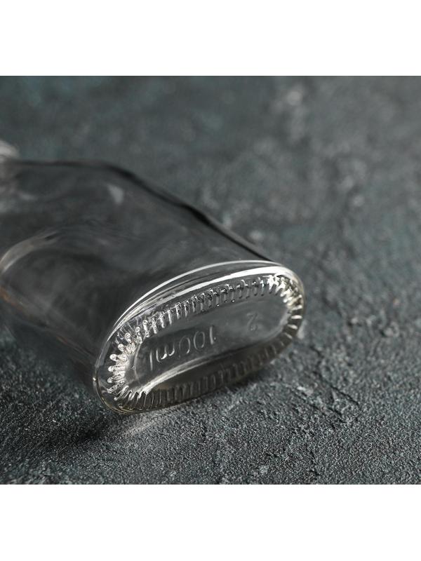 Бутылка стеклянная, 100 мл, 6,5×3×12,5 см