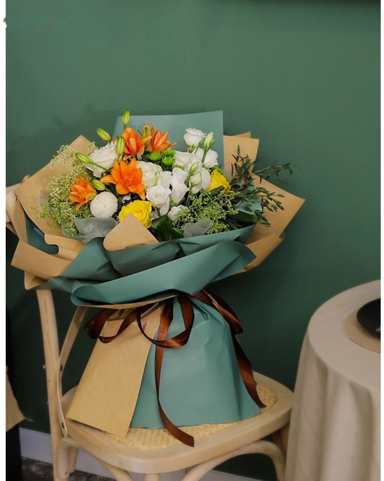 Бумага упаковочная крафт, двусторонняя, Розовый+Сиреневый, 0.72 х 10 м, 50 г/м²