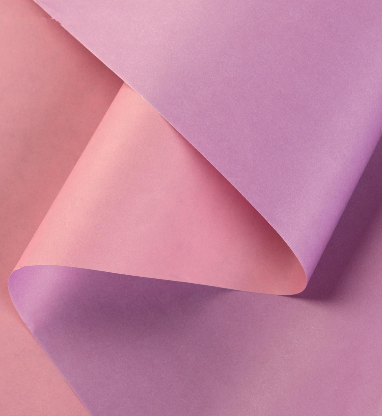 Бумага упаковочная крафт, двусторонняя, Розовый+Сиреневый, 0.72 х 10 м, 50 г/м²