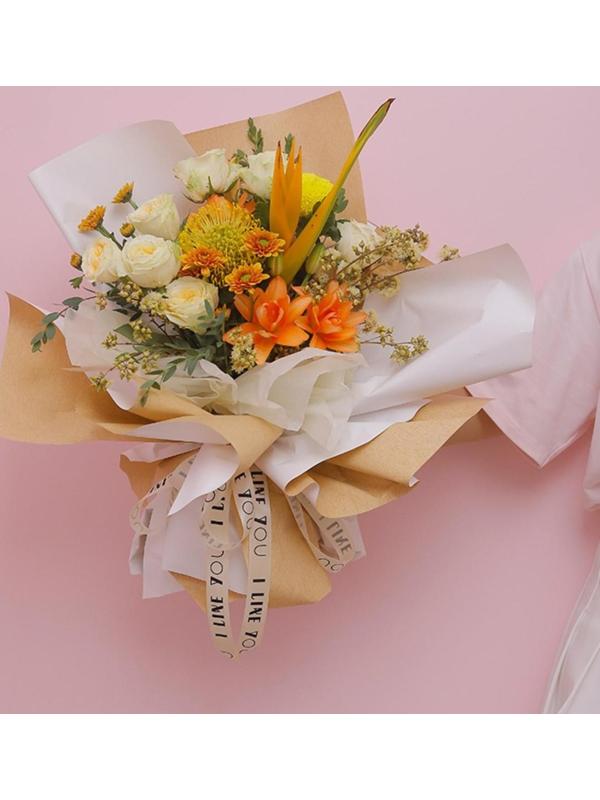 Бумага упаковочная крафт, двусторонняя, Розовый+Сиреневый, 0.72 х 10 м, 50 г/м²