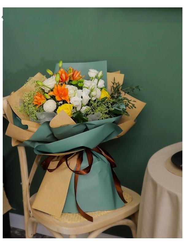 Бумага упаковочная крафт, двусторонняя, Розовый+Сиреневый, 0.72 х 10 м, 50 г/м²