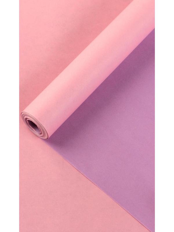 Бумага упаковочная крафт, двусторонняя, Розовый+Сиреневый, 0.72 х 10 м, 50 г/м²
