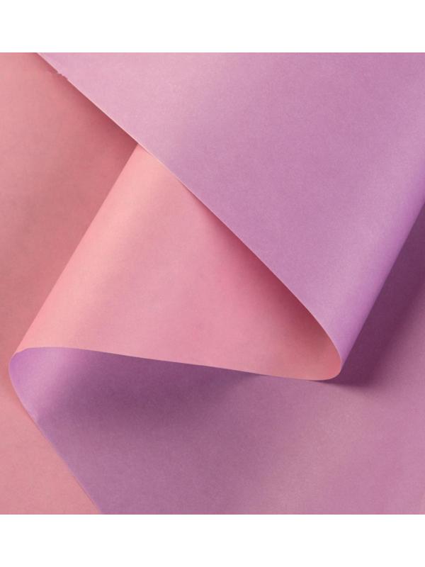 Бумага упаковочная крафт, двусторонняя, Розовый+Сиреневый, 0.72 х 10 м, 50 г/м²