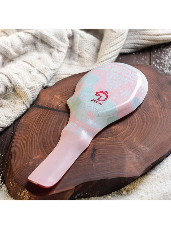 Подставка стеклянная под ложку Доляна «Снеговик», 24×10 см