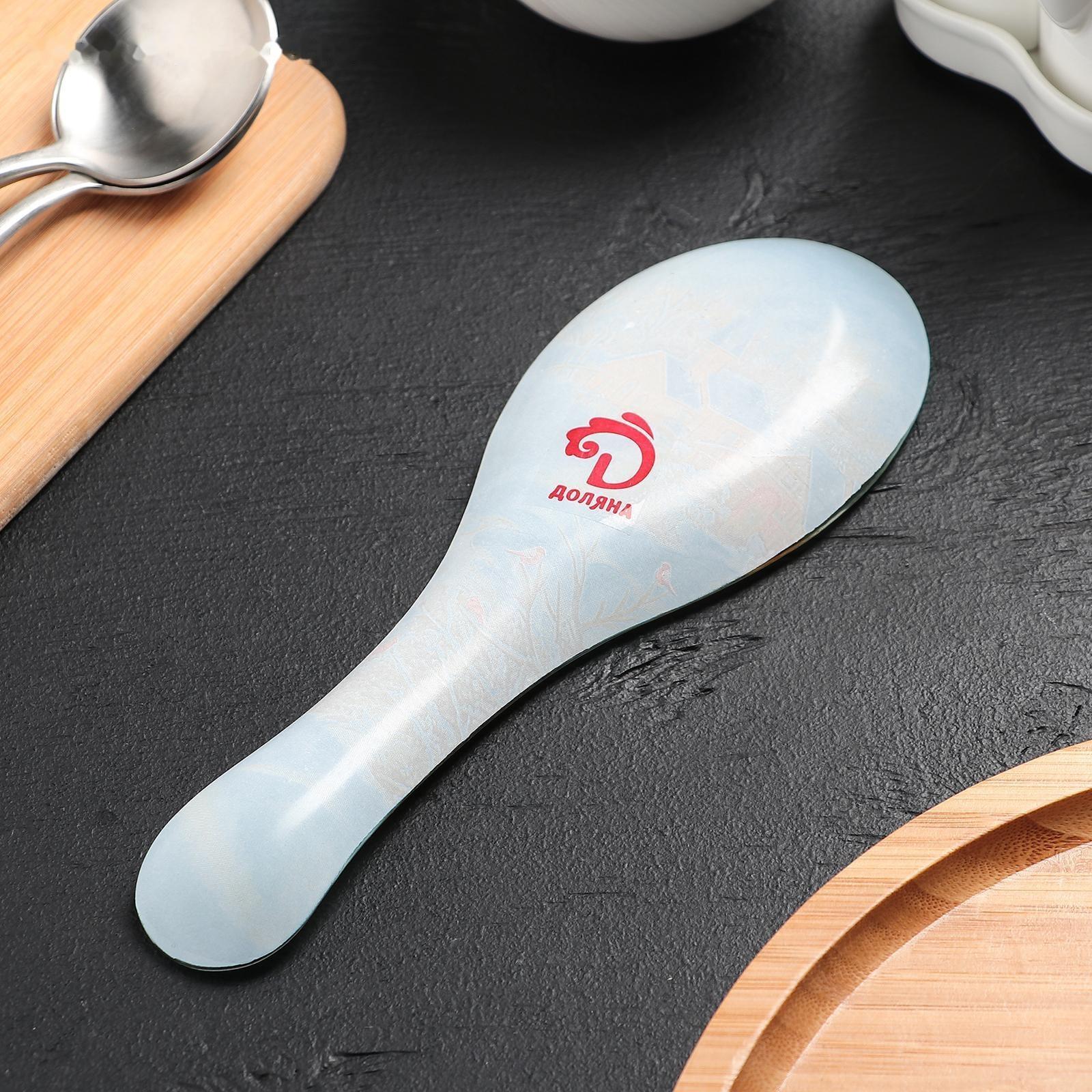 Подставка стеклянная под ложку Доляна «Новый Год», 21×7,5 см