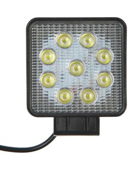 Фара светодиодная Skyway OFF ROAD 105 х 105 мм квадратная, 12/ 24 В, 27 Вт, 9 диодов