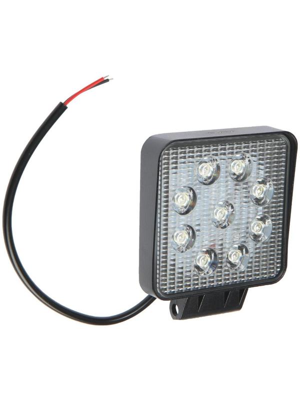 Фара светодиодная Skyway OFF ROAD 105 х 105 мм квадратная, 12/ 24 В, 27 Вт, 9 диодов