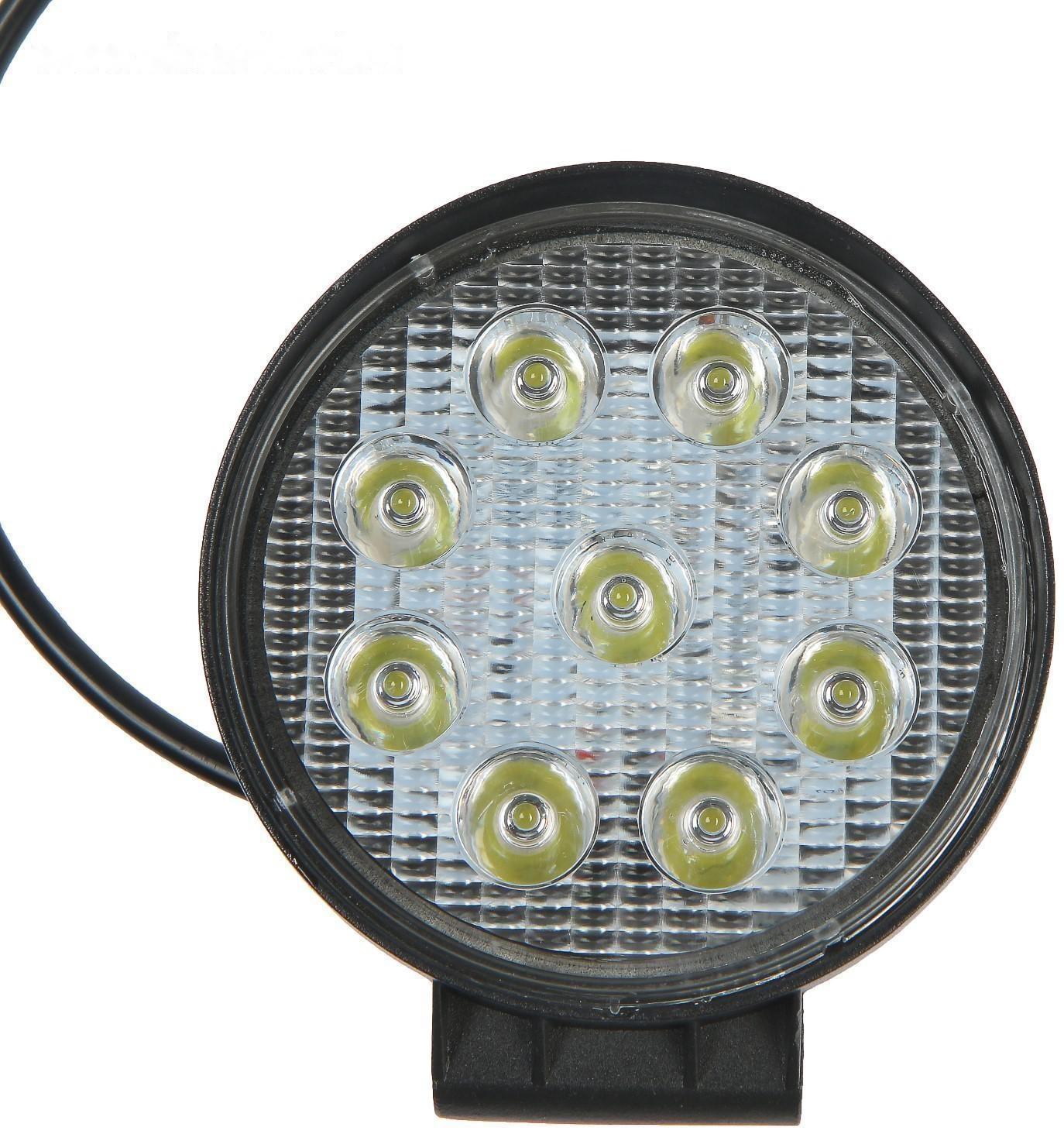 Фара светодиодная OFF ROAD 115 мм, круглая, 12В/24В, 27Вт, 6000K, Skyway, 9 диодов, Дальний свет S07201017