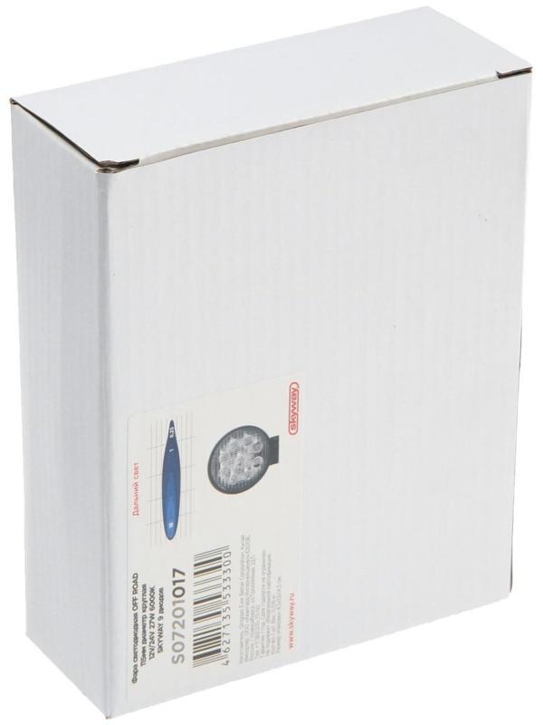 Фара светодиодная OFF ROAD 115 мм, круглая, 12В/24В, 27Вт, 6000K, Skyway, 9 диодов, Дальний свет S07201017