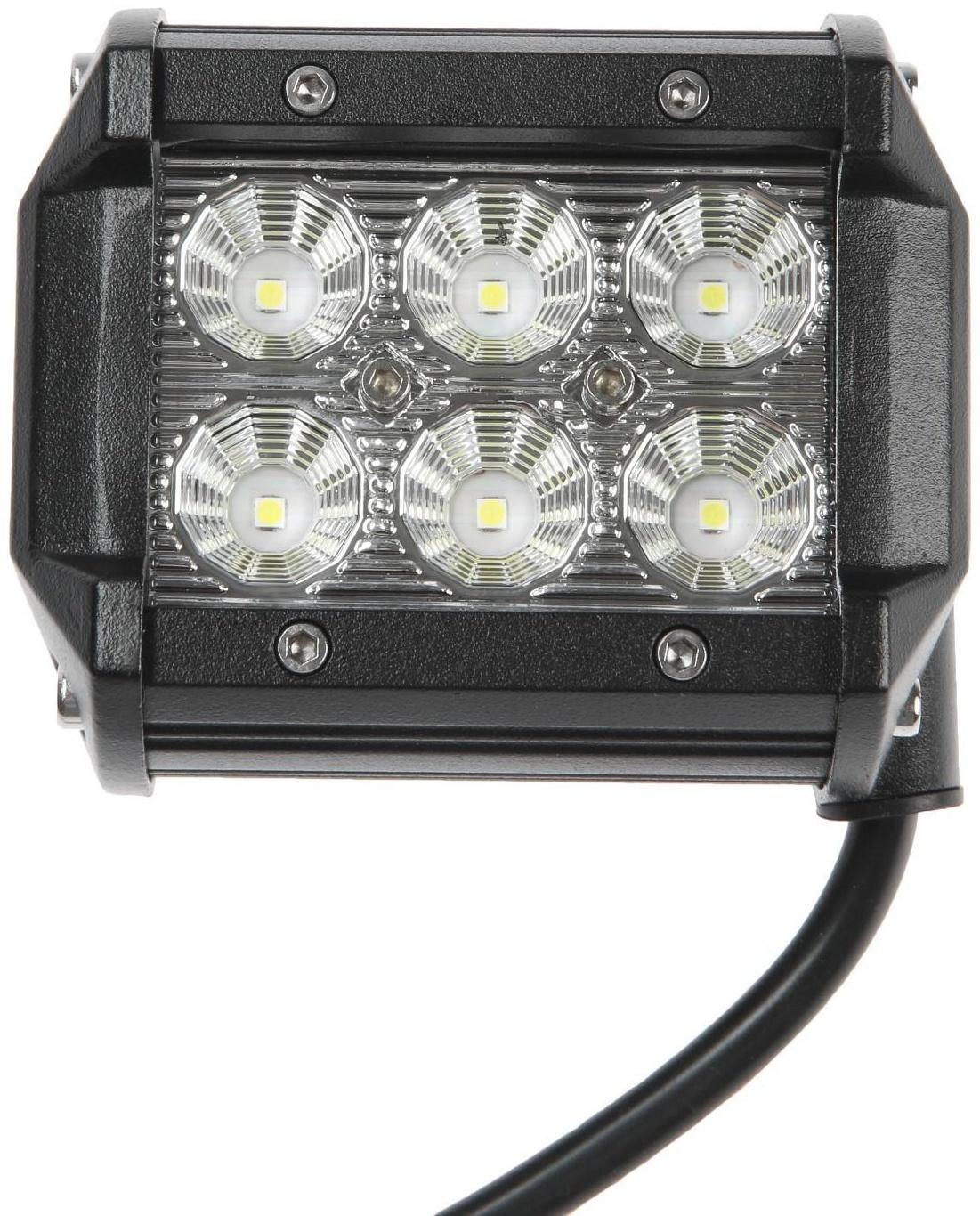 Фара светодиодная OFF ROAD 93*70 мм, прямоугольная, 12В/24В, 18Вт, Skyway, 6 диодов, ближний свет S07201010