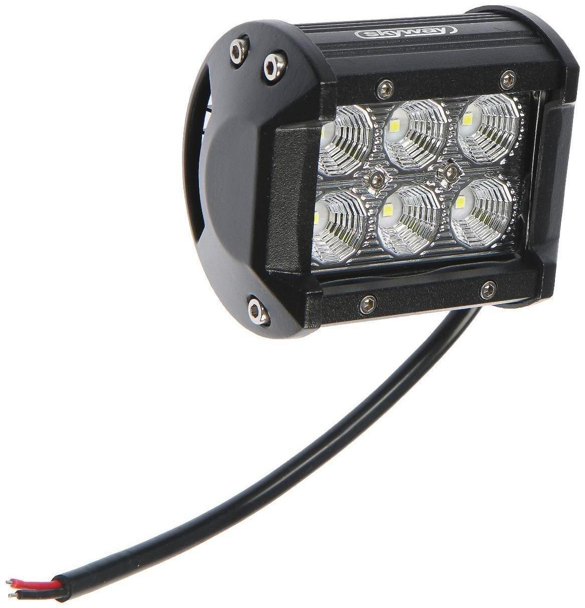 Фара светодиодная OFF ROAD 93*70 мм, прямоугольная, 12В/24В, 18Вт, Skyway, 6 диодов, ближний свет S07201010