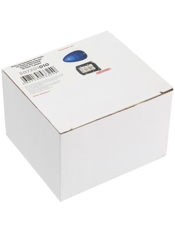 Фара светодиодная OFF ROAD 93*70 мм, прямоугольная, 12В/24В, 18Вт, Skyway, 6 диодов, ближний свет S07201010