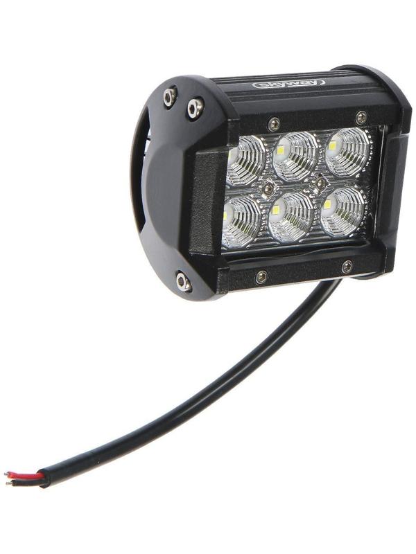 Фара светодиодная OFF ROAD 93*70 мм, прямоугольная, 12В/24В, 18Вт, Skyway, 6 диодов, ближний свет S07201010