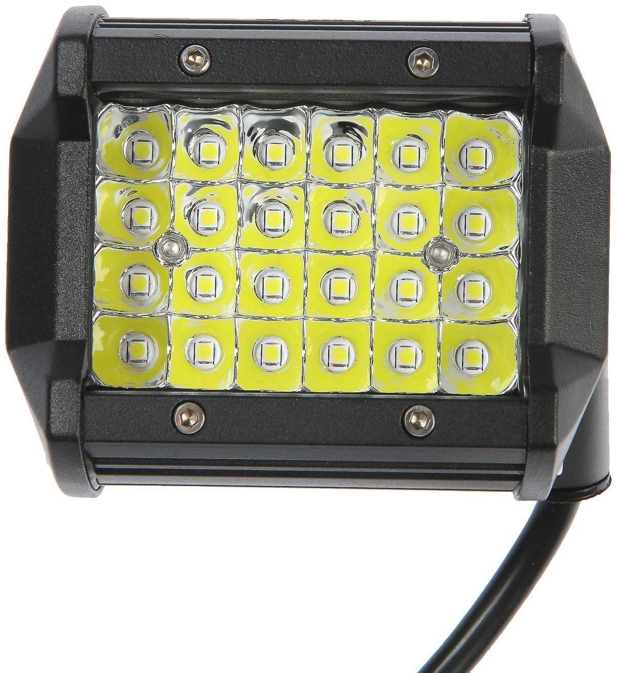 Фара светодиодная Skyway OFF ROAD 95 х 75 мм прямоугольная, 12/24 В, 72 Вт, Skyway 24 диода