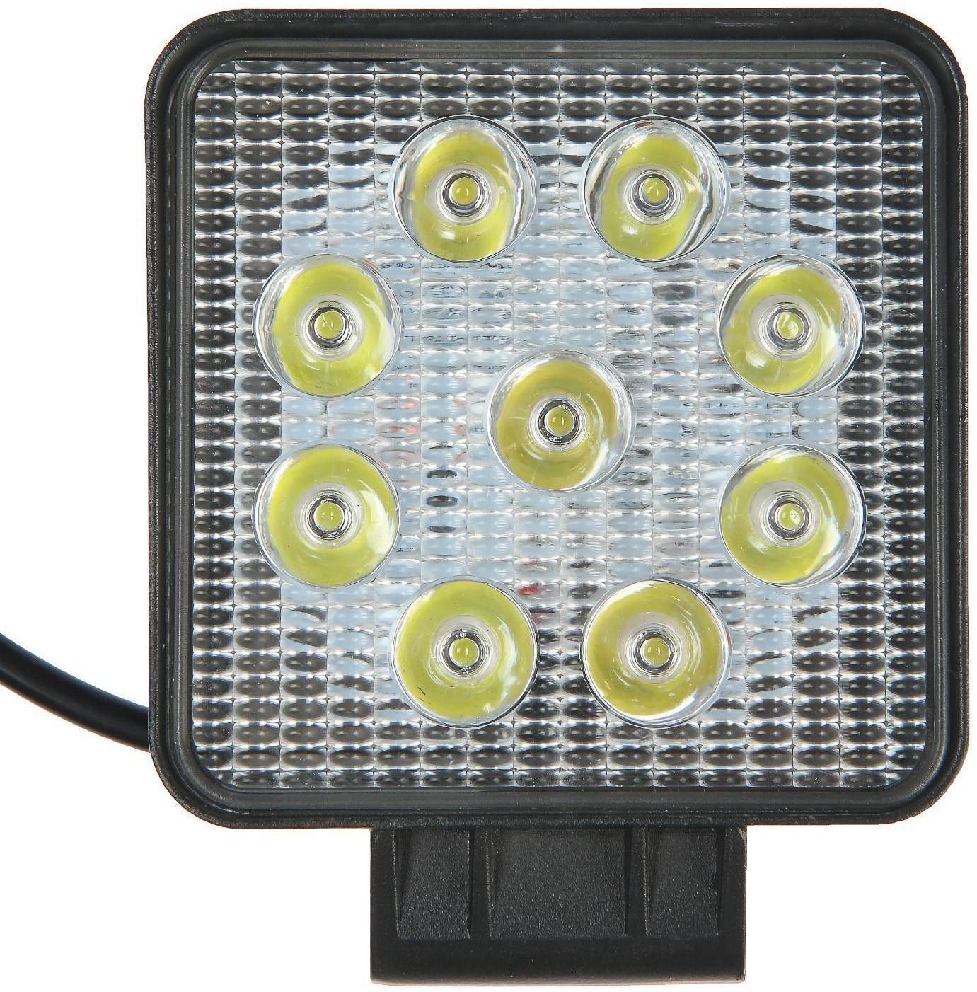 Фара светодиодная OFF ROAD 105 х 105 мм квадратная, 12/ 24 В, 27 Вт, Skyway, 9 диодов