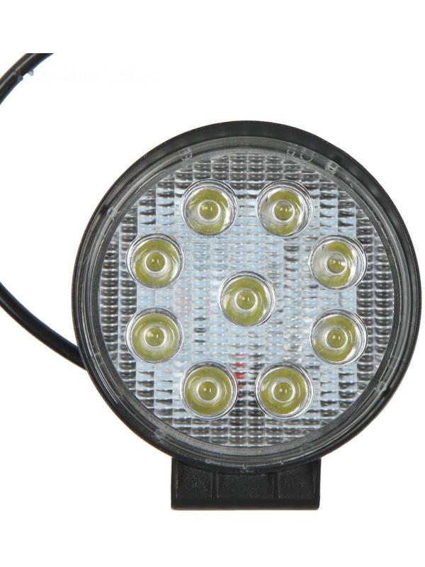 Фара светодиодная Skyway OFF ROAD 115 мм, круглая, 12/ 24 В, 27 Вт, 6000K, 9 диодов