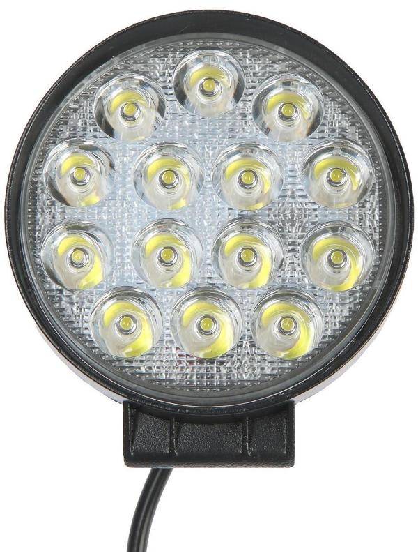 Фара светодиодная Skyway OFF ROAD 115 мм, 12/ 24 В, 42 Вт, 6000 K, 14 диодов