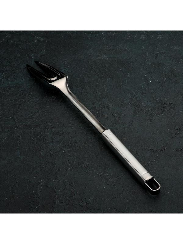 Вилка для мяса из нержавеющей стали Доляна «Основа», h=36 cм, цвет серебряный