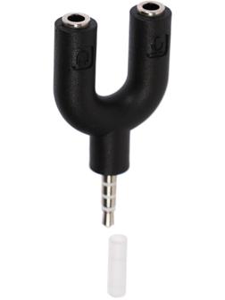 Переходник аудио LuazON, Jack 3.5 мм (4pin)(m)-2xJack 3.5 (3 pin)(f), для микро и наушников