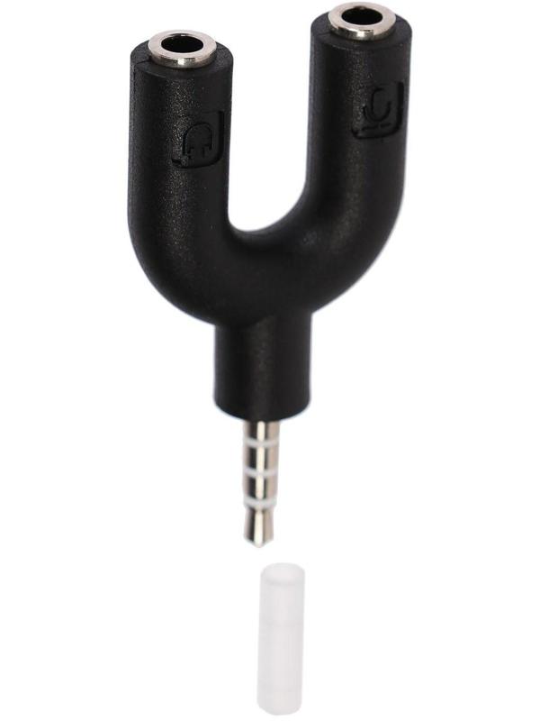 Переходник аудио LuazON, Jack 3.5 мм (4pin)(m)-2xJack 3.5 (3 pin)(f), для микро и наушников