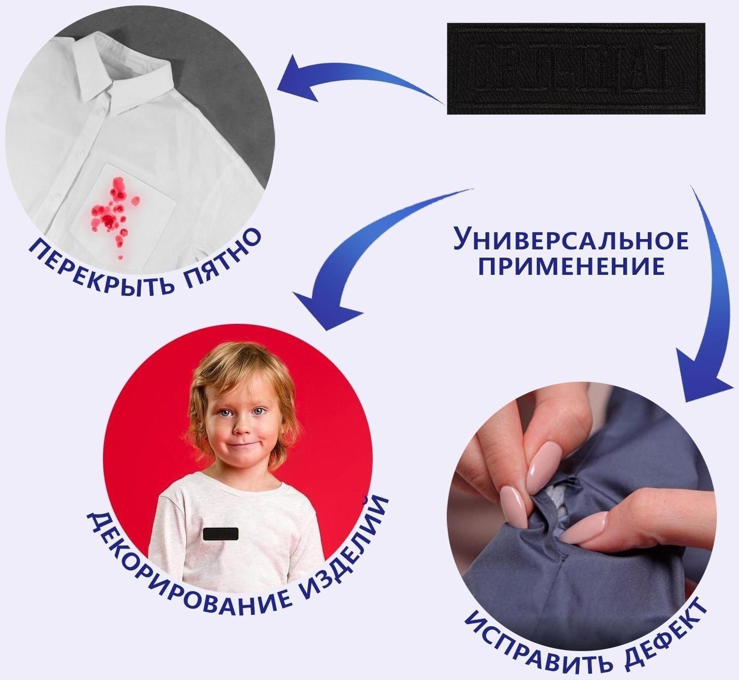 Термоаппликация «Original», 7 × 2,5 см, цвет тёмно-синий