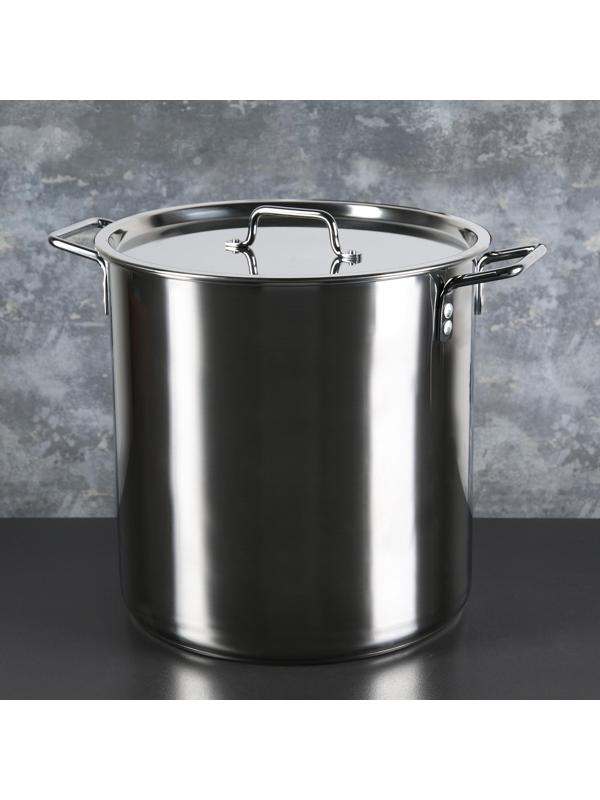 Котёл «Общепит», 30 л, d=35 см, h=35 см, металлическая крышка, клёпаные ручки, с теплораспределительным слоем