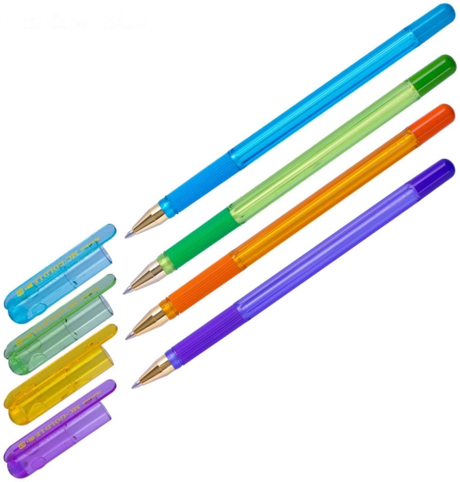 Ручка шариковая MunHwa MC Gold LE, узел 0.5 мм, чернила синие, резиновый упор, корпус микс