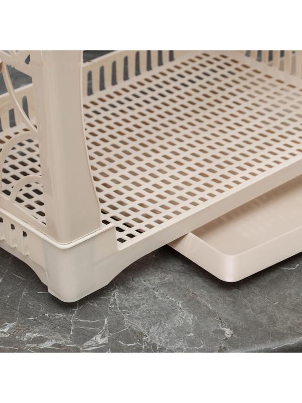 Сушилка для посуды 2-х ярусная «Мечта хозяйки», 48×30,5×30 см, цвет бежевый