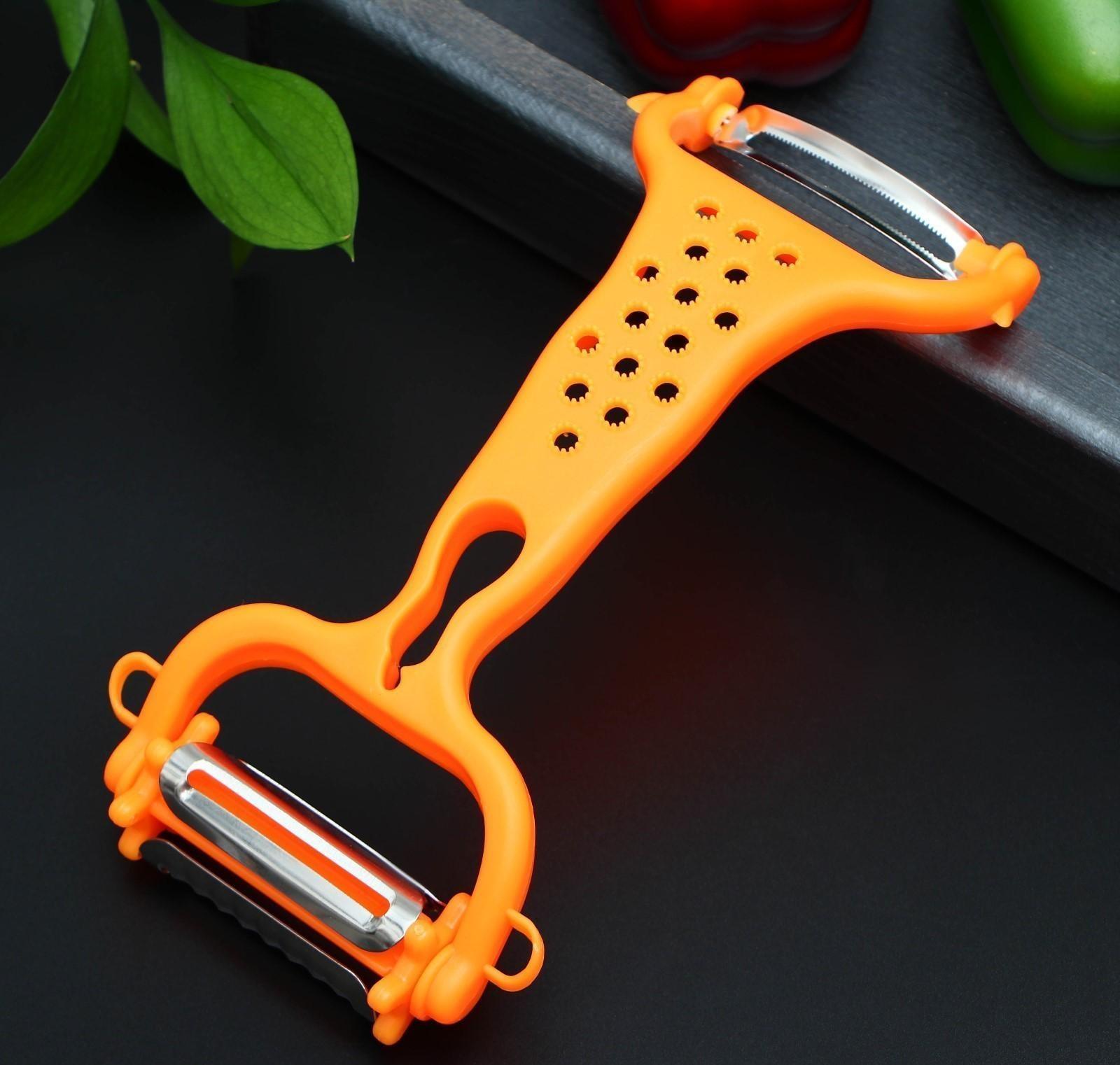 Овощечистка универсальная Доляна 6 в 1, 20×10 см, цвет МИКС