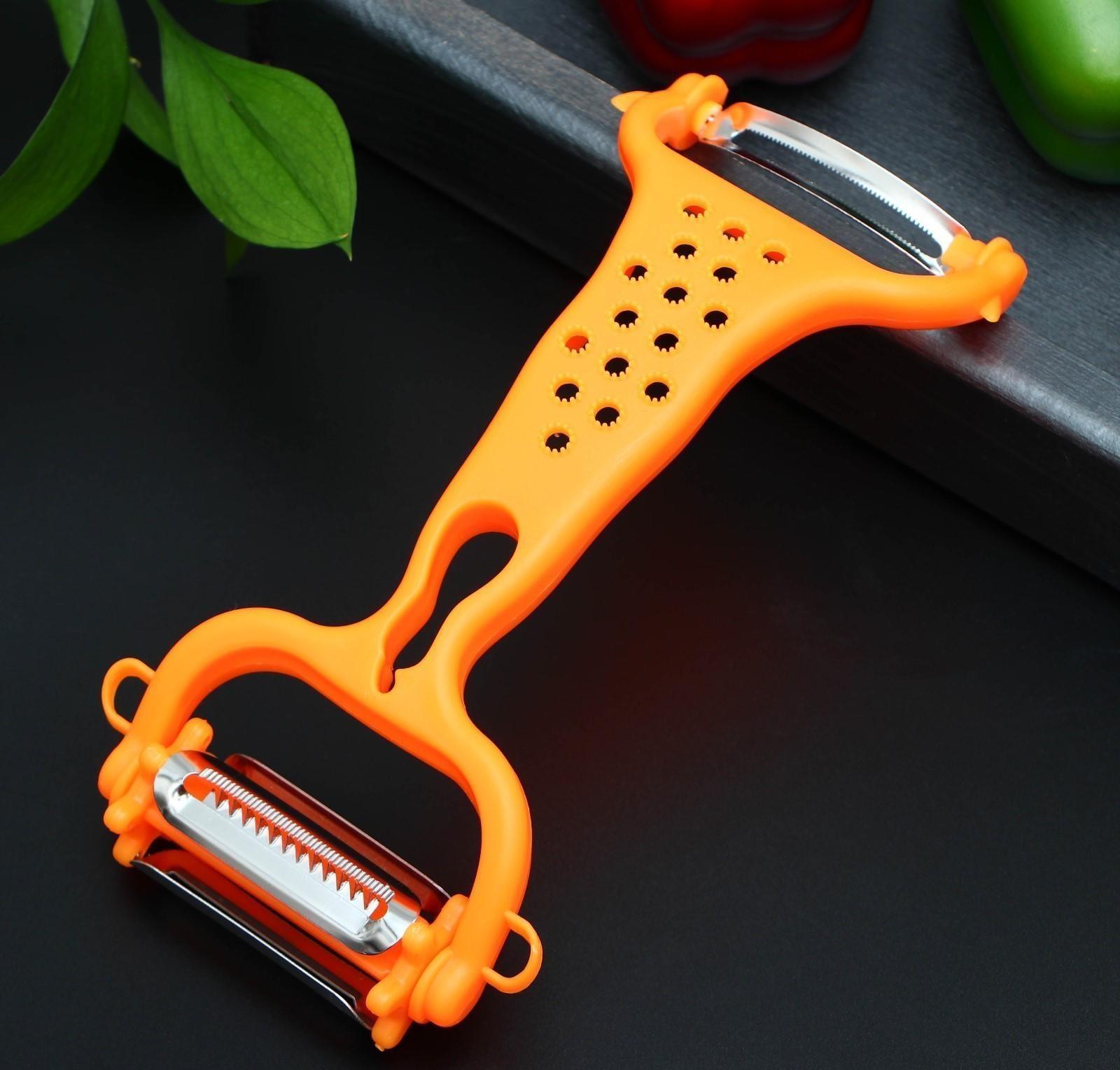 Овощечистка универсальная Доляна 6 в 1, 20×10 см, цвет МИКС