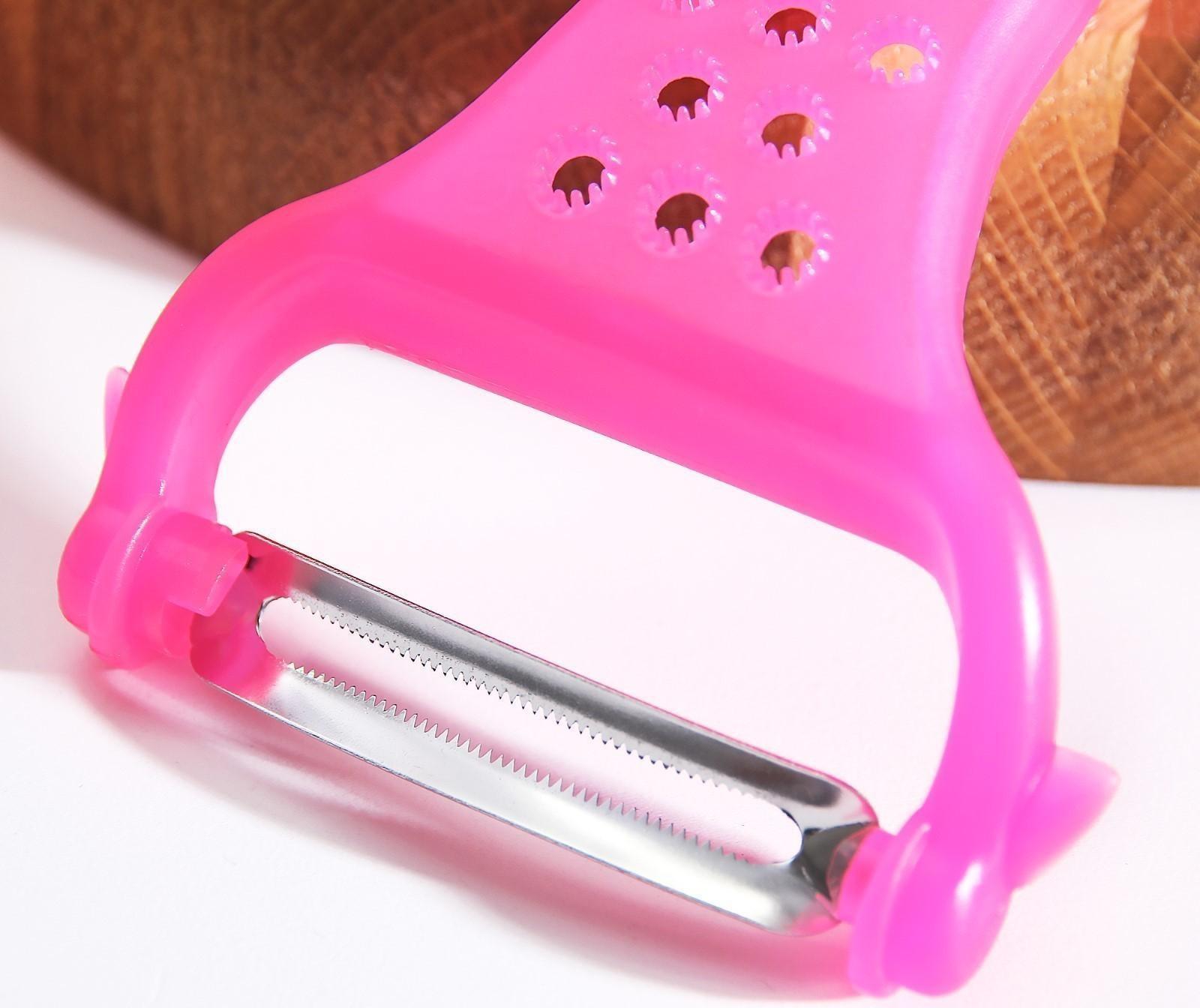 Овощечистка универсальная Доляна 6 в 1, 20×10 см, цвет МИКС