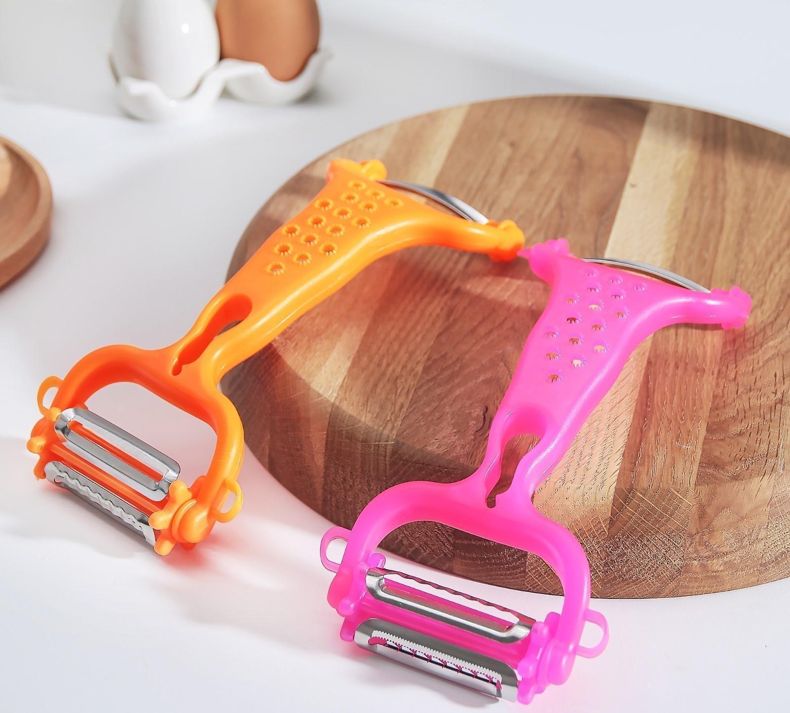 Овощечистка универсальная Доляна 6 в 1, 20×10 см, цвет МИКС