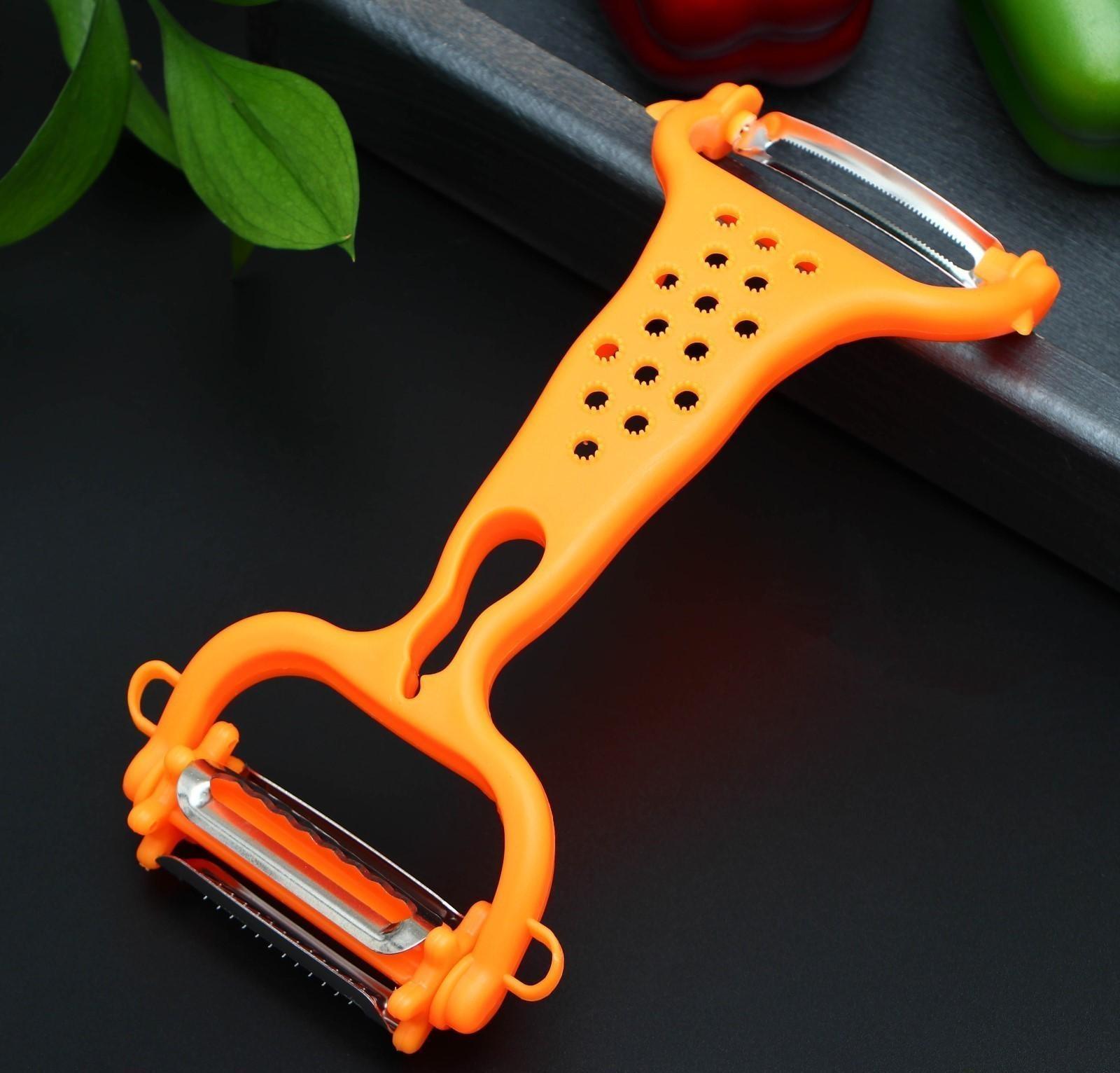 Овощечистка универсальная Доляна 6 в 1, 20×10 см, цвет МИКС