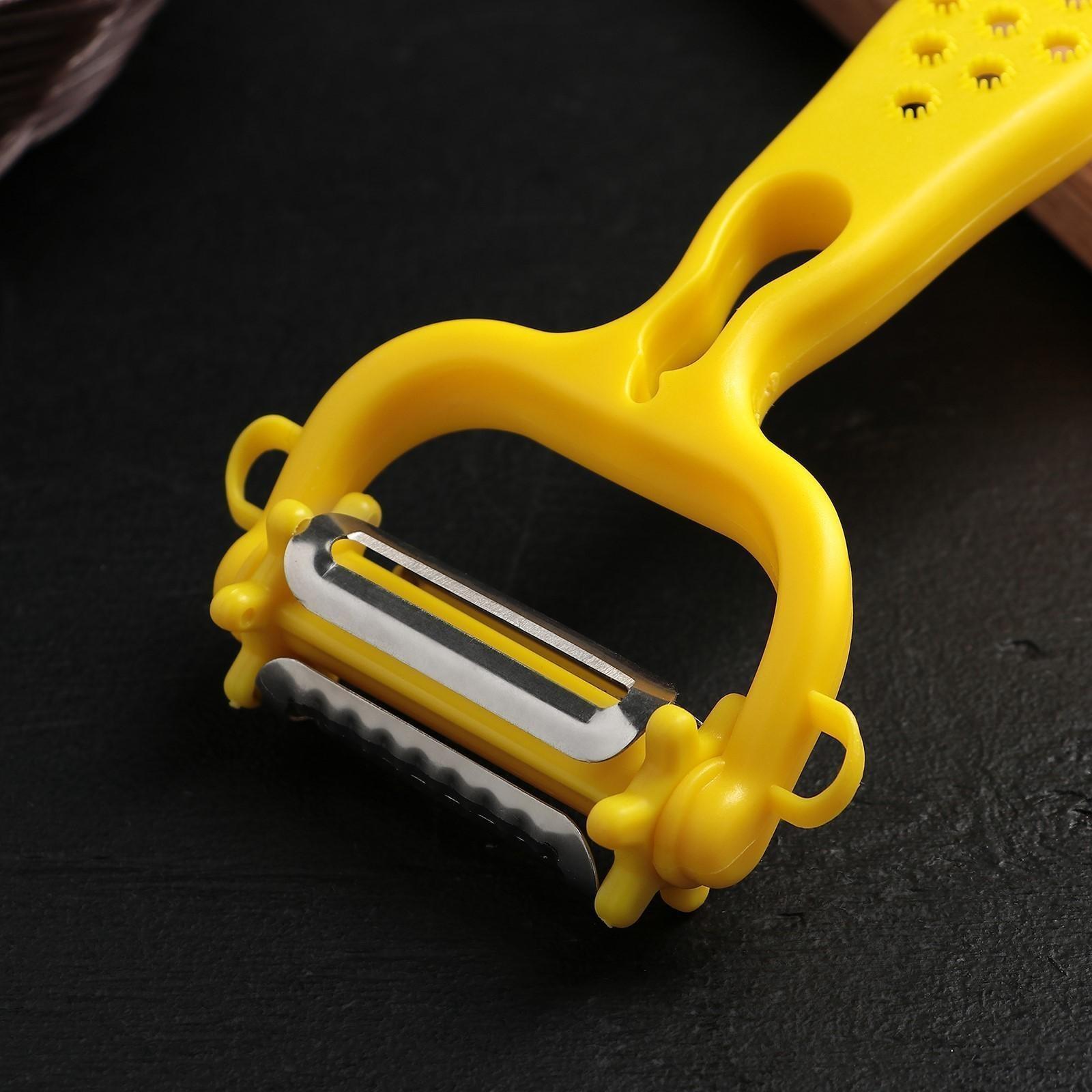 Овощечистка универсальная Доляна 6 в 1, 20×10 см, цвет МИКС