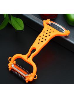 Овощечистка универсальная Доляна 6 в 1, 20×10 см, цвет МИКС