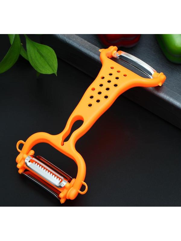 Овощечистка универсальная Доляна 6 в 1, 20×10 см, цвет МИКС