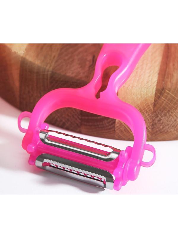 Овощечистка универсальная Доляна 6 в 1, 20×10 см, цвет МИКС