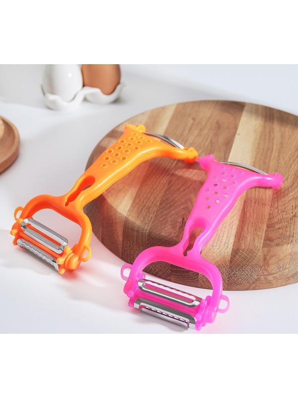 Овощечистка универсальная Доляна 6 в 1, 20×10 см, цвет МИКС