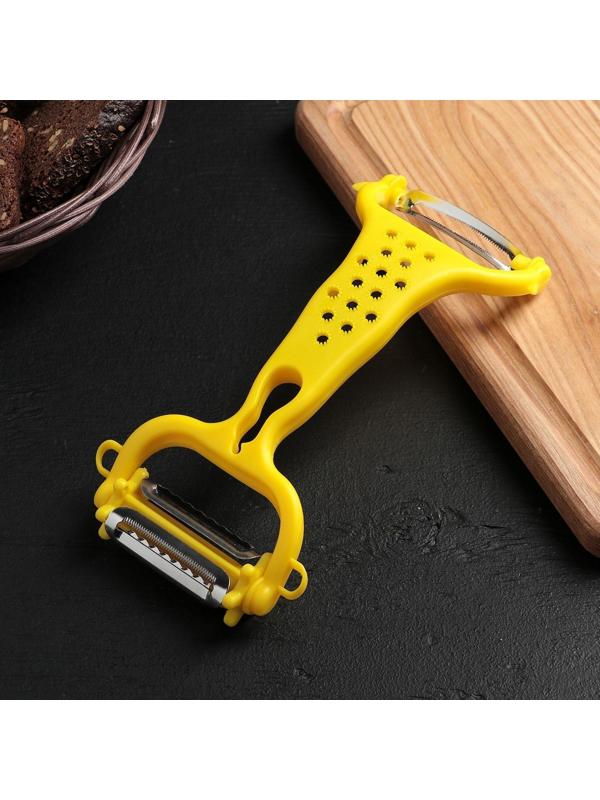 Овощечистка универсальная Доляна 6 в 1, 20×10 см, цвет МИКС