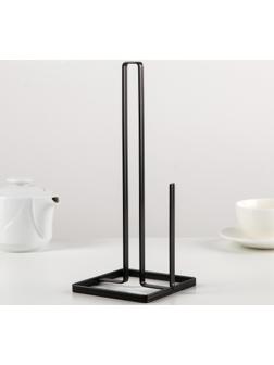 Подставка под бумажные полотенца Доляна «Лофт», 14×14×29 см, цвет чёрный