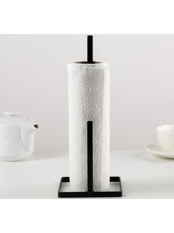 Подставка под бумажные полотенца Доляна «Лофт», 14×14×29 см, цвет чёрный