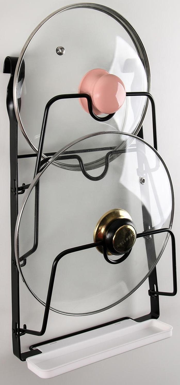 Держатель для крышек на рейлинг 23,5×6,5×38 см, цвет чёрный