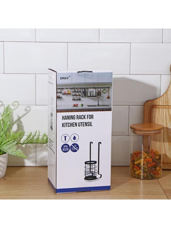 Держатель для столовых приборов на рейлинг, цвет чёрный